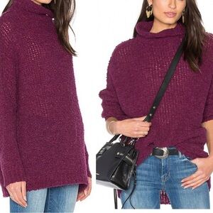 Free People She’s All That Alpaca High Neck Longline Tunic Sweater Size M